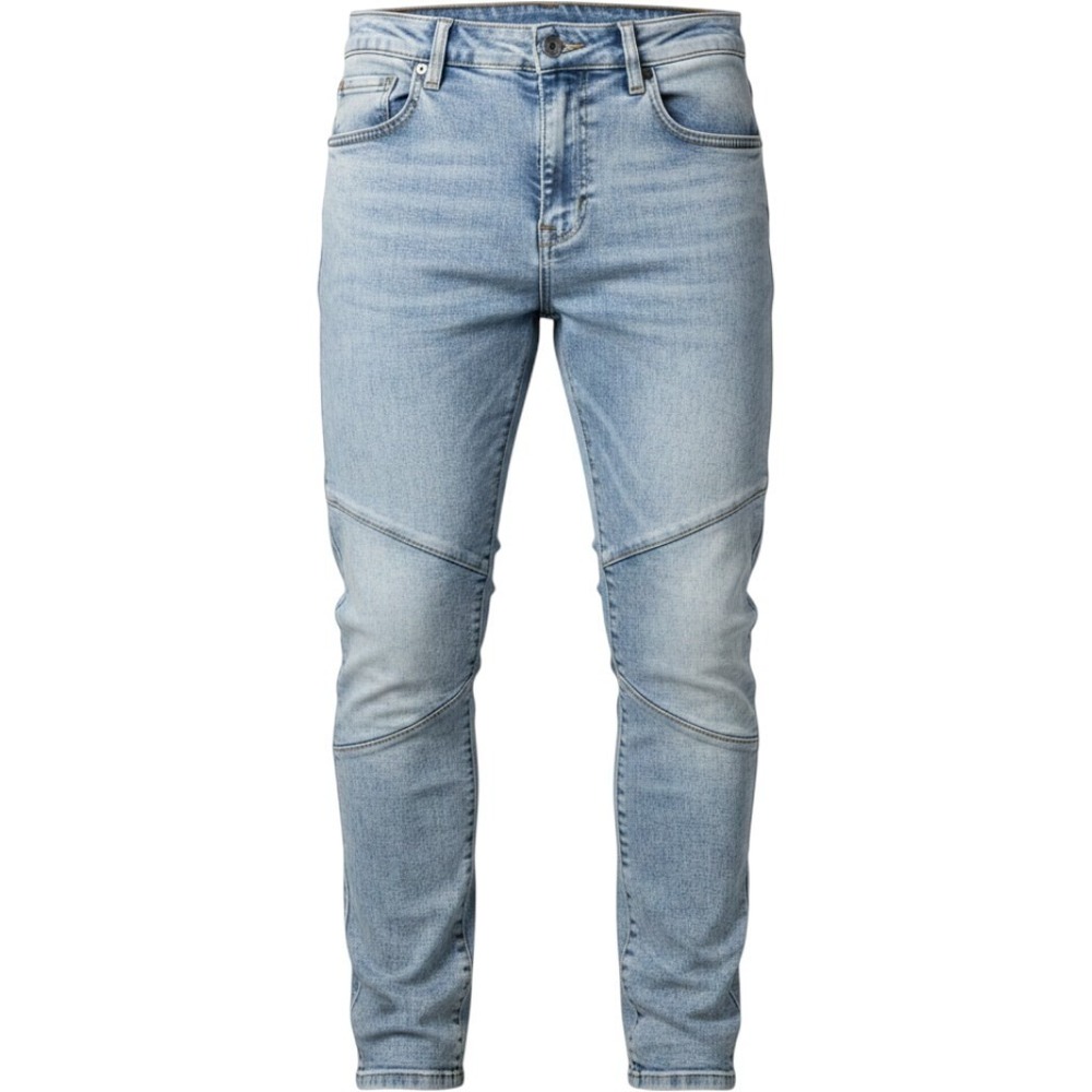 Modern Culture Mens Light Acid Wash Moto Biker Jeans 32x30 Slim Zipper Detail